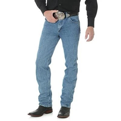 Abbildung von Wrangler Men&#039;s Premium Performance Cowboy Cut Slim Fit Jean, Stonewashed, 33W x 32L