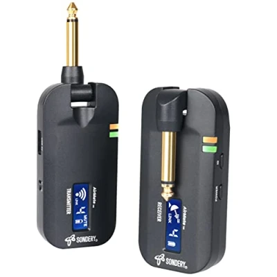 Abbildung von Sondery Kabellos 5,8GHz Gitarren Sender Empfänger, digitales Gitarrensystem wiederaufladbar, kabelloses Basskabel für Bass