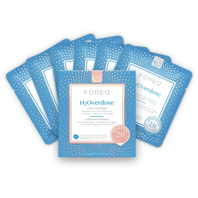 Abbildung von H2Overdose Advanced Collection 2.0 UFO aktivierte Gesichtsmaske Feuchtigkeitsspendendes Facial Beauty &amp; Körperpflege Hyaluronsäure Vitamin E Alle Hauttypen Trockene, schuppige Haut 6 Stk
