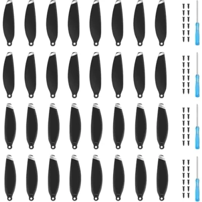 Abbildung von Craznick Propeller für DJI Mini 4K/2/2 SE/SE Drohnen Ersatz Blätter Geräuscharm Flügel 4K 2 SE Drohnenzubehör Exklusive Schrauben &amp; Schraubendreher 32Pcs Silberne
