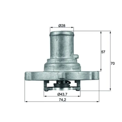 Abbildung von MAHLE ORIGINAL TI 122 87D Kühlwasserthermostat 87 mit Dichtung FIAT: Punto II Schrägheck, Stilo Multi Wagon, LANCIA: Y