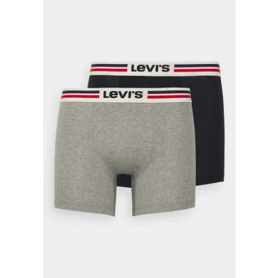 Abbildung von Levi&#039;s MEN Placed LOGO 2PACK Panties, Herren, Größe: Small, Middle grey melange