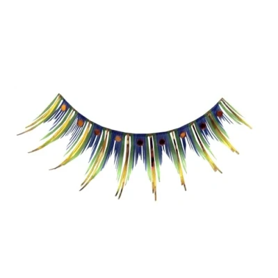 Abbildung von EULENSPIEGEL Wimpern metallic grün/gelb