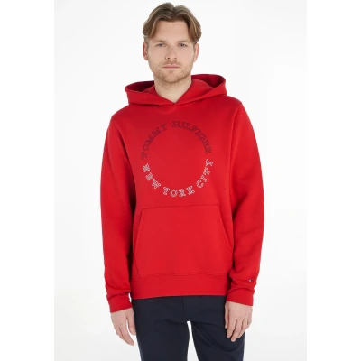 Abbildung von Tommy Hilfiger Monotype Roundall Hoody Sweatshirt, Herren, Größe: Medium, Red