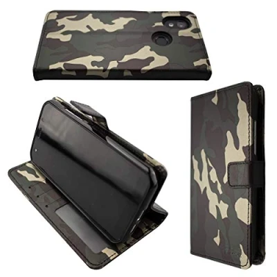 Abbildung von caseroxx Handy Hülle Tasche kompatibel mit Cat S52 Bookstyle Case Wallet in Camouflage