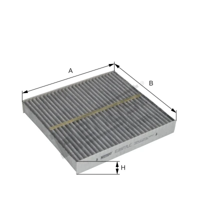 Abbildung von HENGST FILTER E3977LC Innenraumfilter Aktivkohlefilter 218 198 30 NISSAN: X Trail, Murano I, INFINITI: FX SUV