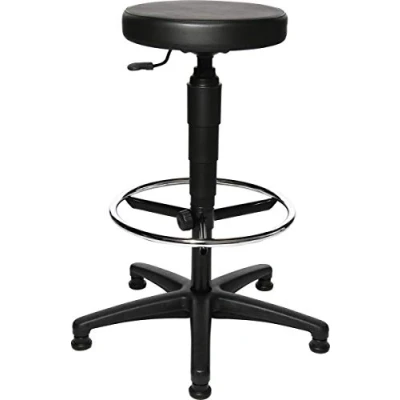 Abbildung von TOPSTAR Drehhocker m.Gleiter Kunstlederpolster schwarz Sitz H.580 840mm
