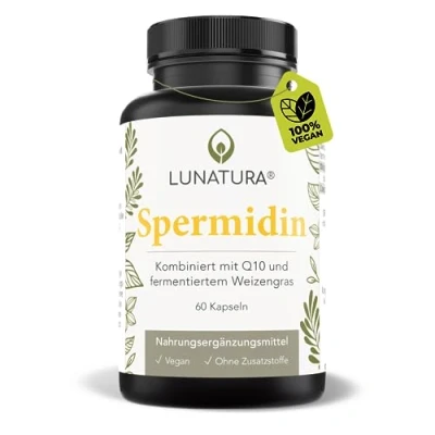 Abbildung von Lunatura Spermidin mit Q10 und fermentiertem Weizengras 60 Kapseln Pulver