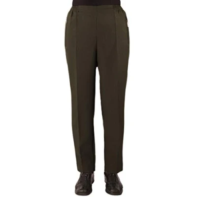 Abbildung von Eitex Damen Seniorenhose Schlupfhose mit Gummizug Kurzgröße ideal für pflegebedürftige Omas einfach anzuziehen und super pflegeleicht (48/50, olivgrün)