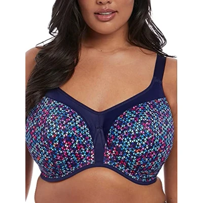 Abbildung von Elomi BH Energise Underwire Sport Support Bra Marine gemustert D 85 Damen