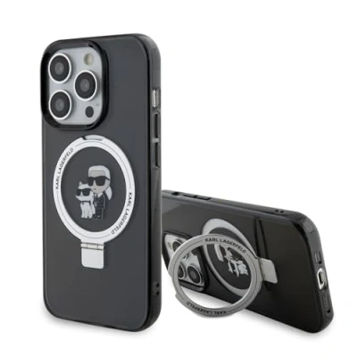 Abbildung von Apple iPhone 15 Pro Hülle MagSafe Kunststoff Karl Lagerfeld Backcover/Hard Case Handyhülle Schwarz