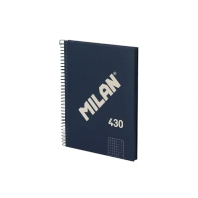 Abbildung von MILAN® Notizbuch A5, Hardcover, kariert, 5 x mm, 80 Blatt, 95 g/m², Kollektion 430, Marineblau