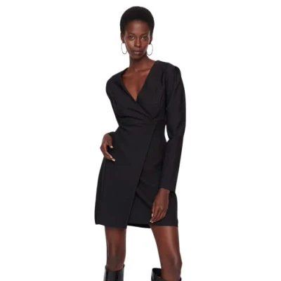 Abbildung von Trendyol Women&#039;s Woman Mini A line Double Breasted Woven Dress, Black, 36