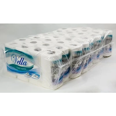 Abbildung von Vella 64 Rollen Kleinrollen Toilettenpapier 2 lagig weiss aus Zellstoff Frischfasern 250 Blatt je Rolle im 8 x Sparpack