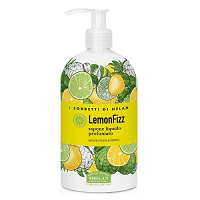 Abbildung von Helan, I Sorbetti LemonFizz Flüssigseife für Hände, duftend, mit Limetten und Ingwerextrakten, Handseife natürlichen Inhaltsstoffen häufige Reinigung, 500 ml