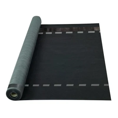 Abbildung von AMF Life Dachunterspannbahn, Dachfolie, Unterdeckbahn, Dampfsperre, 115g/m², anthrazit, Größe wählbar (1,5m x 50m, selbstklebend)