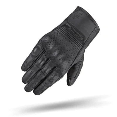 Abbildung von SHIMA BULLET Motorrad Handschuhe Herren Leder Kurze Sommer Motorradhandschuhe Schutz Touchscreen Stadt Lederhandschuhe Motorcycle Belüftet Verstärkt Perforiertes Leicht (Männer, Schwarz, S)