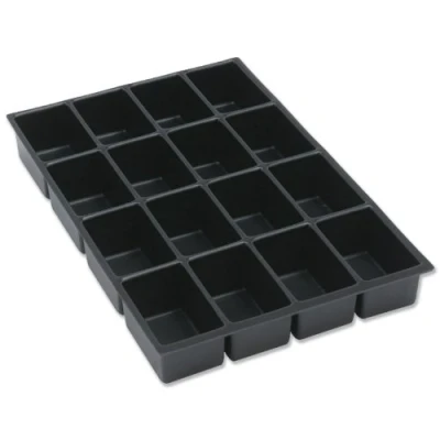 Abbildung von BISLEY MultiDrawer Schubladeneinsatz A4 16 Fächer für Schubladen H 102, 87, 51 mm, Metall, 800 Kunststoff, 36.5 x 23.7 5 cm