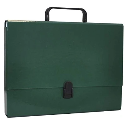 Abbildung von OFFICE PRODUCTS 21187811 02 Sammelbox PP Kunststoff mit Griff und Verschluss, A4, 5 cm, grün