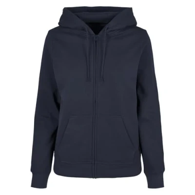 Abbildung von Build Your Brand Damen Ladies Basic Zip Hoody Kapuzenpullover, Navy, 4XL