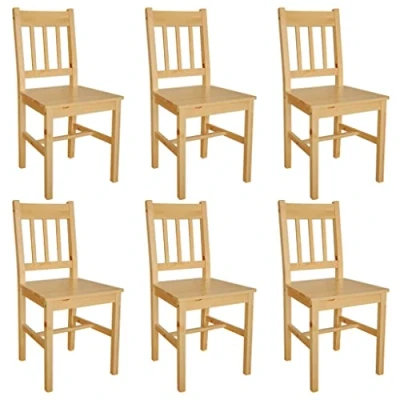 Abbildung von vidaXL Esszimmerstühle 6 STK., Esszimmerstuhl mit Rückenlehne, Essstuhl Küchenstuhl Stuhl für Esszimmer Küche, Holzstuhl, Kiefernholz