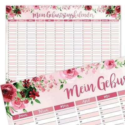 Abbildung von younikat ewige Kalender Geburtstagskalender Rosen Motiv I DIN A3