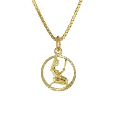 Abbildung von trendor Kette mit Anhänger Sternzeichen Jungfrau 333 Gold + goldplattierte
