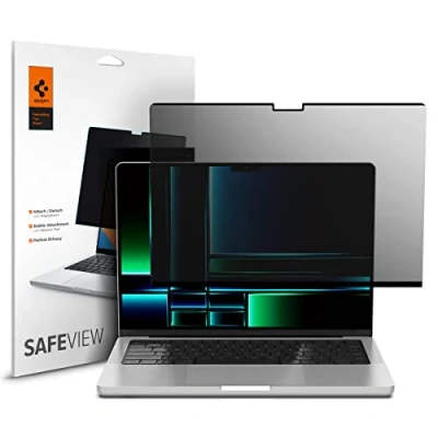 Abbildung von Spigen SafeView Magnetischer Blickschutzfilter für MacBook Pro 14 Zoll (ab 2021, M3 / Max M2 M1 Max), Sichtschutzfilter, Privacy Schutz, Anti Fingerabdruck
