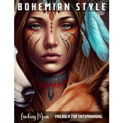 Abbildung von Bohemian Style Malbuch zur Entspannung: Ausmalbuch mit 50 Faszinierende Boho Motiven für Kinder und Erwachsene mehr Kreativität, Ausgeglichenheit Stressabbau (Malbücher von Lindsay Moon)