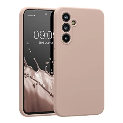 Abbildung von kwmobile Hülle kompatibel mit Samsung Galaxy A54 5G Case gummiert Silikon Handyhülle Schutzhülle Altrosa matt
