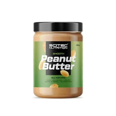 Abbildung von Scitec Nutrition Erdnussbutter Palmölfrei Vegan Salzarm Proteinquelle Zuckerarm Natürlicher Energieschub, 400 g, Glatt