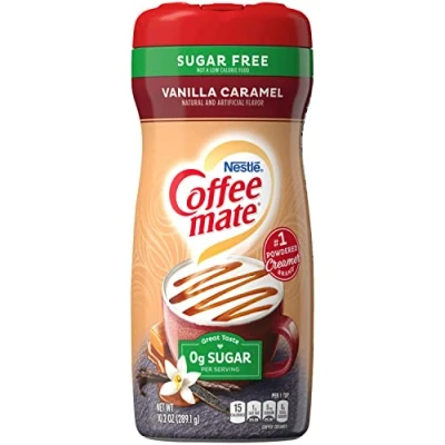 Abbildung von Coffee Mate Vanilla Caramel, Sugar Free Powdered Creamer, Kaffeesahne Pulver Vanille Karamell OHNE ZUCKER! aus USA