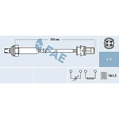 Abbildung von FAE 77190 Lambdasonde Regelsonde BMW: 5 Limousine, 3 Coupe