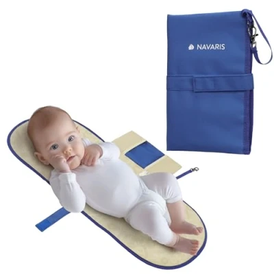 Abbildung von Navaris Windeltasche für unterwegs Wickelunterlage waschbar Wickelmatte abwaschbar Baby Ozean
