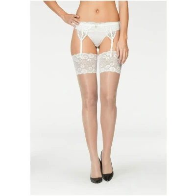 Abbildung von Lascana Overkneestrümpfe, Damen, Größe: 36/38, Puder cream