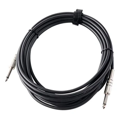 Abbildung von Pronomic Instrumentenkabel 6m Klinke schwarz (E Gitarren Kabel, E Bass Klinke, mono 6,3 mm Stecker, aufschraubbare Metallstecker)