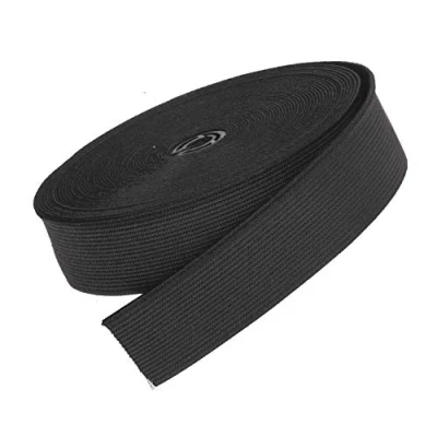 Abbildung von The Bead Shop Flache Gummibänder Stretchband zum Nähen von Gummibändern Taillenbänder, Nähen, Perückenherstellung 6 Meter (Schwarz, 20mm)