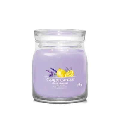 Abbildung von Yankee Candle Signature Medium JAR Lemon Lavender Duftkerze, Größe: 368 g, Purple