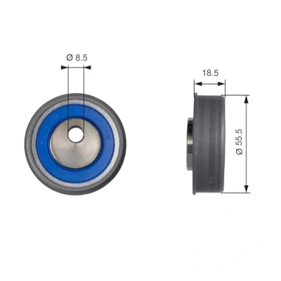Abbildung von GATES T41038 Spannrolle, Zahnriemen Tru Power MITSUBISHI: L300 / Delica III Bus, GALANT 6, Lancer 6 Limousine, CHERY: Tiggo, HYUNDAI: Santa Fe I