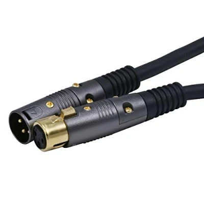 Abbildung von Monoprice XLR Stecker auf Buchse, 4,5 m, Schwarz 16 AWG, vergoldet Premier Series