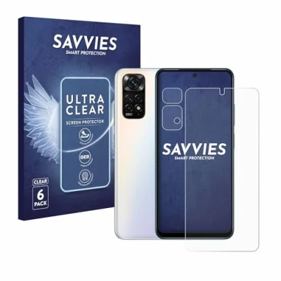Abbildung von Savvies 6 Stück Schutzfolie für Xiaomi Redmi Note 11S (Display+Kamera) Displayschutz Folie Ultra Transparent