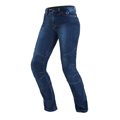 Abbildung von SHIMA Damen Blue SANSA JEANS Denim Modern mit Protector Classic Duralid Motorradhose für Frauen 26 32 Blau, EU
