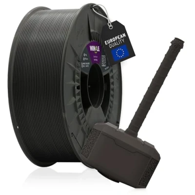 Abbildung von WINKLE Tough PLA Filament (robust) Eisengrau 3D Drucker 1,75 mm 300 g graues Super Zähigkeit Härte Rolle