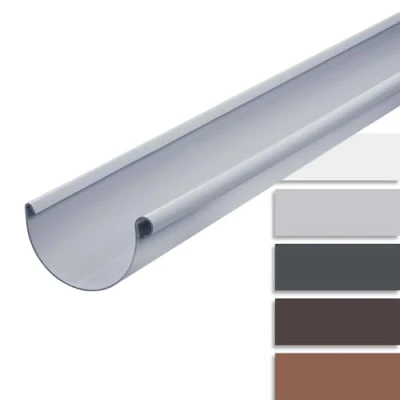 Abbildung von INEFA Dachrinne halbrund 200cm PVC, NW 125. 1 Stück, Kunststoff, Rinne für Dach, Kunststoffrinne Gartenhaus