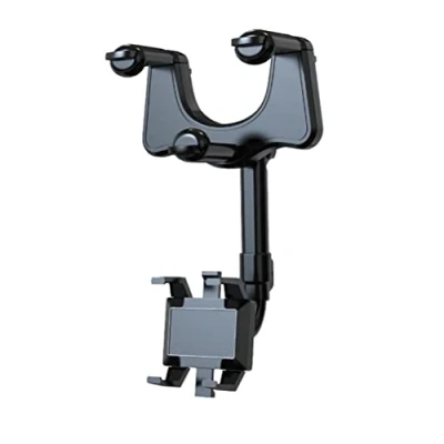 Abbildung von Cricia 360 Grad drehbarer und einziehbarer Autotelefonhalter, multifunktionaler Verstellbarer Auto Rückspiegel Handyhalter, universeller Fahrzeug Handyhalter alle Mobiltelefone