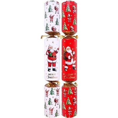 Abbildung von Harvey &amp; Mason 10 Large Luxury Eco Christmas Cracker Red White Santa