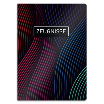 Abbildung von itenga Organisationsmappe Zeugnismappe A4 Kunststoff Sichtbuch Motiv wellige Linien