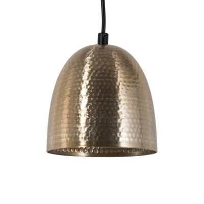Abbildung von Hängeleuchte Glocke gehämmert Laterna H113 cm Metall Golden Menzzo