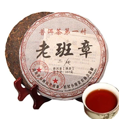 Abbildung von Pu erh gekochter Teekuchen Yunnan Tee Geschmack des ursprünglichen Puer 357g (0,787LB) puerh Schwarzer Roter Pu&#039;er Chinesischer er Reifer