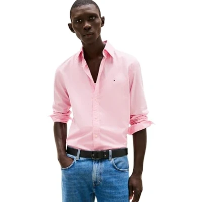 Abbildung von Tommy Hilfiger Herren Hemd Flex Poplin Solid Regular Fit, Rosa (Classic Pink), L